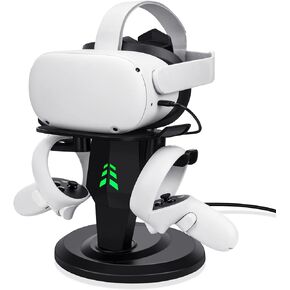 alcopanda VR Stand, Headset Charging Dock, VR Display Stand Accessories for Meta/Oculus Quest 2, PSVR 2,Rift, Rift S,Valve Index Headset and Touch Controllers