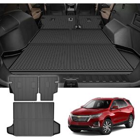 AOMSAZTO Floor Mats Compatible with 2018-2024 Chevrolet Equinox, Custom Fit Chevy Equinox Floor Liners 1st & 2nd Row All-Weather Protection, Black.
