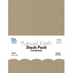 PA Paper Accents Stash Pack Cardstock Pack 8.5" x 11" Purples, Colored cardstock Paper for Card Making, Scrapbooking, Printing, Quilling and Crafts, 65lb., 40 Pieces