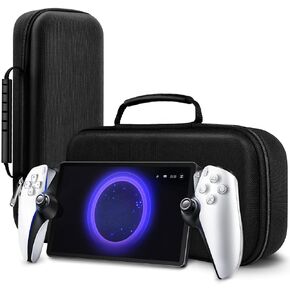 ivoler Carry Case for Playstation Portal Remote Player for PS 5 Console holds accessories, Portable Hard Shell Pouch Anti-Drop Travel Bag with Protective Storage Mesh Pocket,Travel friendly, White