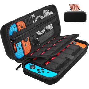 daydayup Switch Carrying Case Compatible with Nintendo Switch/Switch OLED, with 20 Games Cartridges Protective Hard Shell Travel Carrying Case Pouch for Console & Accessories