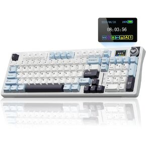 AULA S98 Pro Wireless Mechanical Keyboard,Smart Screen & Knob,Tri-Mode BT5.0/USB-C/2.4GHz Creamy Keyboard,Gasket Structure,Pre-lubed Linear Switches,Hot Swappable RGB Backlit Computer Gaming Keyboards