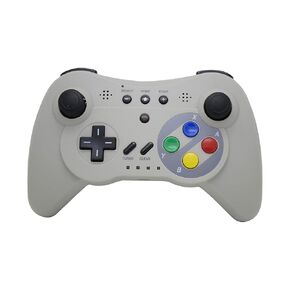 NEXiLUX Wireless Classic Pro Controller Gamepad Compatible with Nintendo Wii U, Gray