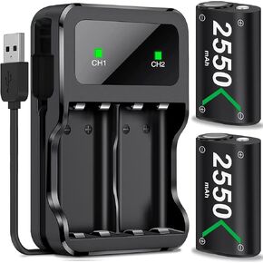 Controller Battery for Xbox One/Xbox Series X|S Rechargeable Battery Pack, 2x5520mWh Chager Batteries for Xbox1 S/X/Xbox1 Elite