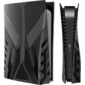 لوحات غطاء Mooroer PS5 لوحدة التحكم PS5، ولوحات وجه PS5 مع لوحات حماية ذات هيكل صلب لجهاز PS5، وغطاء لوحة وجه بديل مضاد للخدش ومقاوم للماء لإصدار قرص وحدة التحكم PlayStation 5، أسود in Kuwait