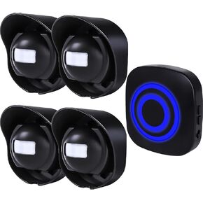 328ft Range Wireless Driveway Alarm, Outside Motion Sensor Alarm | Weather Resistant Motion Detector Protect Outdoor/Indoor Property, 2 Receivers and 3 PIR Motion Detectors, 38 Chimes in Kuwait