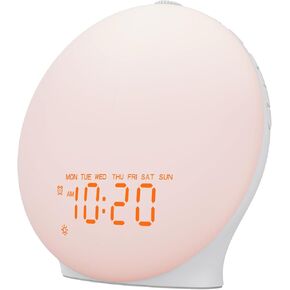 White Noise Sound Machine with 25 Soothing Sounds, 17 Night Lights, 5W Bluetooth Speaker, SleepTimer, Wake Up Light Sunrise Alarm Clock for Bedrooms, Ideal Gift for Baby, Kids, Adults, Seniors
