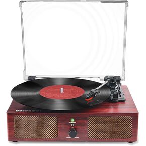 Vinyl Record Player Wireless Turntable with Built-in Speakers and USB Belt-Driven Vintage Phonograph Record Player 3 Speed for Entertainment and Home Decoration
