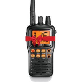 Uniden MHS75 Waterproof Handheld 2-Way VHF Marine radio, Submersible, Selectable 1/2.5/5 Watt Transmit Power. All USA/International and Canadian Marine Channels - Color Black