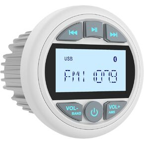 Bluetooth Marine Boat Stereo Receiver: Waterproof Boat Gauge Radio System - Marine Digital MP3 Player 2.8 Inch LCD Display AM FM USB AUX Subwoofer for Boat ATV UTV Off-Road Vehicles