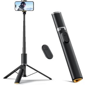 TODI 63" Phone Tripod, Tripod for iPhone & Portable Selfie Stick Tripod with Remote, Phone Tripod Stand for Video Recording, Travel Tripod for Cell Phone Tripod Compatible with iPhone 15/14/13/Android