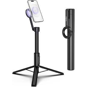 Magnetic Tripod for iPhone, 64" Selfie Stick for iPhone Magsafe, Travel Tripod Stand with Remote for Cell Phone Video Recording
