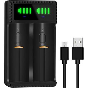 18650 Battery Charger, Tectra Smart Speedy LED Universal Dual Charger for 21700 26500 22650 22500 20700 18500 18490 18350 17670 16340(RCR123) Li-ion Battery