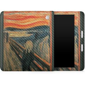 Carbon Fiber Tablet Skin Compatible with Kobo Libra 2 (2023) - The Scream - Premium 3M Vinyl Protective Wrap Decal Cover - Easy to Apply | Crafted in The USA by MightySkins