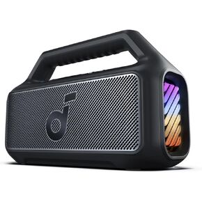 soundcore Boom 2 By Anker, Outdoor Speaker, 80W, Subwoofer, BassUp 2.0, 24H Playtime, IPX7 Waterproof, Floatable, RGB Lights, USB-C, Custom EQ, Bluetooth 5.3, Portable for Camping, Beach, and Backyard