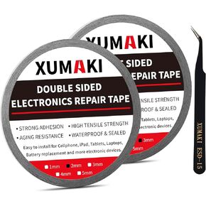 2mm / 3mm x 50M LCD Repair Tape Phone Screen Adhesive Tape LCD Touch Screen Repair Tape with 1 Tweezers for Cell Phone, iPad, Tablets, Laptops, LCD Screen