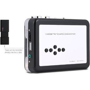 Reshow Portable Cassette Player, Best Overall Standalone USB Cassette to MP3 Converter, Audio Music Cassette Tape to Digital Converter Player (White)