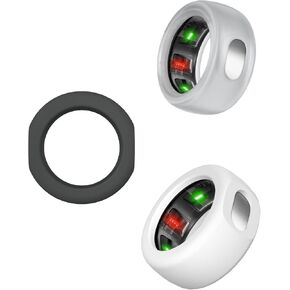 Compatible with Oura Ring Gen 3/ Samsung Galaxy Ring Protector, Heavy Duty Thick Silicone Smart Ring Case Cover Sleeve for Working Out (Gold&Rosegold&Clear, M for Size 8/9/10)