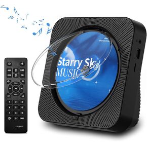 CD Player Portable Bluetooth 5.1 Desktop CD Player with HiFi Sound Speakers,Remote Control,Dust Cover,LED Display,Boombox FM Radio,USB/AUX for Home,Kids (White)