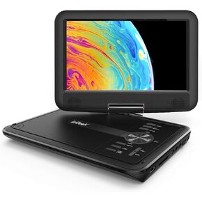 ieGeek 11.5" Portable DVD Player with SD Card/USB Port, 5 Hour Rechargeable Battery, 9.5" Eye-Protective Screen, Support AV-in/Out, Region Free - Purple