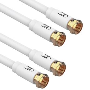 Coaxial Cable TV Coax Cables 50ft (2 Pack), RG6 Coax TV Cable Cord CL3-Level in-Wall Rated Gold Plated Connectors Digital Audio Video with Male F Connector Pin (Black) - 50 Feet