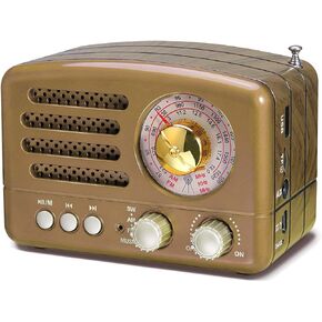 PRUNUS J-160 Retro Vintage AM FM Radio with Bluetooth Speaker,Gifts for Mom | Rechargeable, USB/TF Card Playback, Small Transistor Radios Battery Operated, Rechargeable Radio in Saudi Arabia