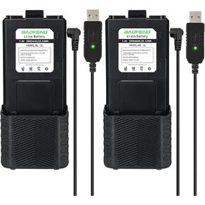 BAOFENG 2Pack UV-5R BF-F8HP 3800mAh Extended Battery Compatible with UV5R BF-8HP GT-5R UV-5RX3 RD-5R UV-5RTP UV-5R MK2 MK3X MK5 Plus Ham Radio Batteries