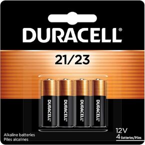 Duracell 21/23 12V Alkaline Battery, 4 Count Pack, 21/23 12 Volt Alkaline Battery, Long-Lasting for Key Fobs, Car Alarms, GPS Trackers, and More