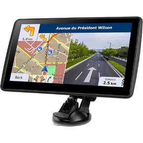 GPS Navigator for Car Truck RV, Latest 2024 Map 7 inch Touch Screen Car GPS, Support Voice Turn Direction Guidance/Speed and Red Light Warning/Custom Truck Routing (Black)