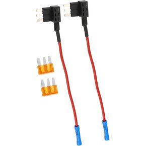 1 Set Universal 2pcs Car Fuse Tap Add a Circuit Adapter 12V with 2pcs 5A Micro3 ATL Blade Type Fuse Item Replacement