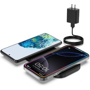 Wireless Charger, 10W Max Dual Charging Pad for iPhone 17/16/15/14/13/12/11/XR/X/8, Airpods 4/3/2/Pro, Samsung Galaxy S25/S24/S23/S22/S21, QC 24W Adapter, Charging Adapter in Kuwait