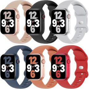 6 قطع من أساور السيليكون الرياضية المتوافقة مع سوار ساعة Apple للنساء والرجال in Kuwait