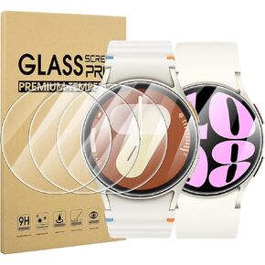 Suoman 4-Pack for Samsung Galaxy Watch 7 40mm /Galaxy Watch 6 40mm / Galaxy Watch 5 40mm / Galaxy Watch 4 40mm Screen Protector,[Perfectly Fit]Tempered Glass Protector for Galaxy Watch 7/6/5/4 (40mm)