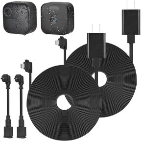 2Pack 10ft/3m Power Cable and Adapter for Blink Outdoor 4 (4th Gen) & (3rd Gen) & Blink XT/XT2, Weatherproof Flat Charger Extension Cable with Micro USB Adapter, No More Battery Changes