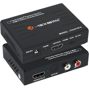 J-Tech Digital 4K 60Hz HDMI Audio Extractor Converter SPDIF + 3.5MM Output Supports HDMI 2.0, HDCP 2.2, 1080P@120Hz, 1080P@144Hz, Dolby Digital/DTS Passthrough CEC, HDR10 [JTD18G-H5CH]