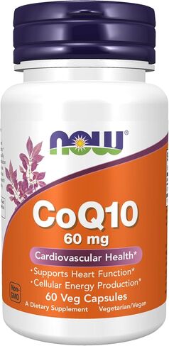 مكملات NOW، مرافق الإنزيم المساعد Q10 60 مجم، درجة صيدلانية، جميع الأشكال المتحولة من مرافق الإنزيم المساعد Q10 التي يتم إنتاجها عن طريق التخمير، 180 كبسولة نباتية in Saudi Arabia