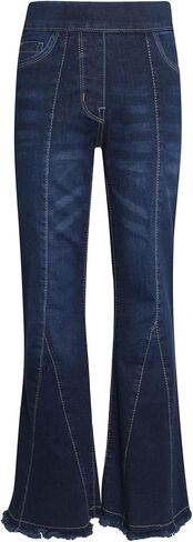 A2Z 4 Kids Girls Denim Jeans Comfortable Stretchy Jeggings Flared Bell Bottom Pants - Jeans JN36 Mid Blue 9-10 in Kuwait