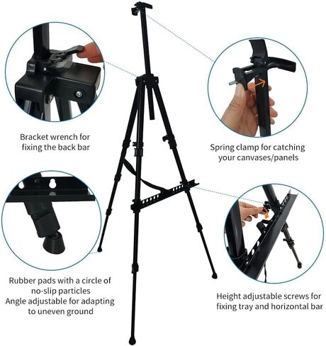 RRFTOK Art Easel Stand, 17-66 in Adjustable Metal Tripod with Bag in Saudi Arabia