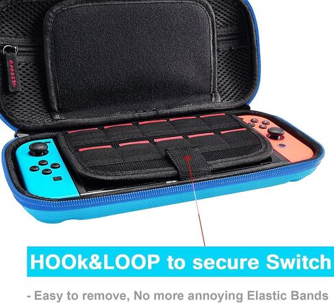 daydayup Switch Carrying Case Compatible with Nintendo Switch/Switch OLED, with 20 Games Cartridges Protective Hard Shell Travel Carrying Case Pouch for Console & Accessories in Saudi Arabia