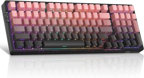 MageGee LIGHT100 Wireless Creamy Keyboard, 96% Gasket Hot Swappable Custom Mechanical Keyboard, Tri-Mode 2.4G/USB-C/BT5.0 RGB Backlit Gaming Keyboard for Win/Mac/PC, 8000mAh Battery, PBT Keycaps, Blue in Saudi Arabia
