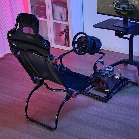 VEVOR Racing Wheel Stand, Racing Cockpit with Wheels for Logitech G923 G920 G29 & Thrustmaster T248P, Heavy Duty Steel Adjustable Cockpit, Max Load 330 LBS in Saudi Arabia