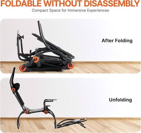 VEVOR Racing Wheel Stand, Racing Cockpit with Wheels for Logitech G923 G920 G29 & Thrustmaster T248P, Heavy Duty Steel Adjustable Cockpit, Max Load 330 LBS in Saudi Arabia