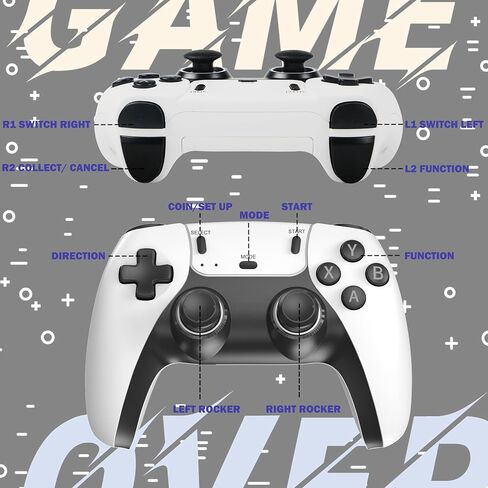 Retro Game Console with 20000 Games,Plug & Play Video Game Console TV Games,4K HDMI 64G 18 Emulators Classic Games, Dual Controllers for Kids Boys & Girls White in Saudi Arabia