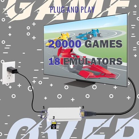 Retro Game Console with 20000 Games,Plug & Play Video Game Console TV Games,4K HDMI 64G 18 Emulators Classic Games, Dual Controllers for Kids Boys & Girls White in Saudi Arabia