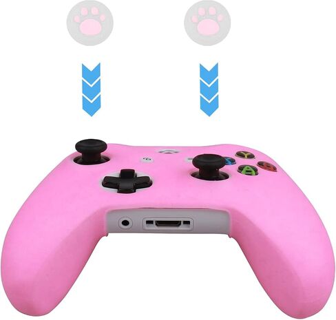 RALAN Glitter Controller Skin for Xbox One, Anti-Slip Silicone Controller Cover Protector Compatible for Xbox 1 Wireless/Wired Gamepad Joystick with 4 Thumb Grips Caps and Black Pro Thumb Grip x 8 in Saudi Arabia
