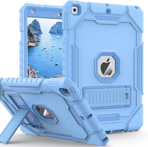ZoneFoker Case for iPad 9th/8th/7th Generation 2021/2020/2019(10.2 inch), Heavy Duty Military Grade Shockproof Rugged Protective 10.2" Cover with Built-in Stand for iPad 9 8 7 Gen (Black+Green) in Saudi Arabia