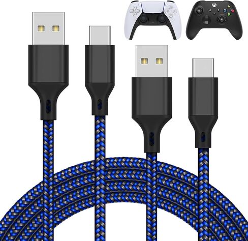 MENEEA Charger Charging Cable for PS5/PS5 Pro Controller,for Xbox Series X/Xbox Series S,for Nintendo Switch 2 Pack 10FT Replacement USB C Cord Nylon Braided Type-C Ports Accessories Kit,Black in Saudi Arabia
