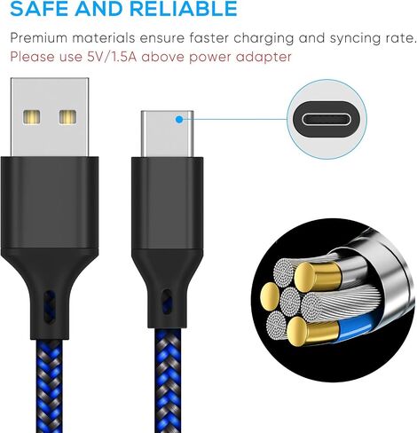 MENEEA Charger Charging Cable for PS5/PS5 Pro Controller,for Xbox Series X/Xbox Series S,for Nintendo Switch 2 Pack 10FT Replacement USB C Cord Nylon Braided Type-C Ports Accessories Kit,Black in Saudi Arabia