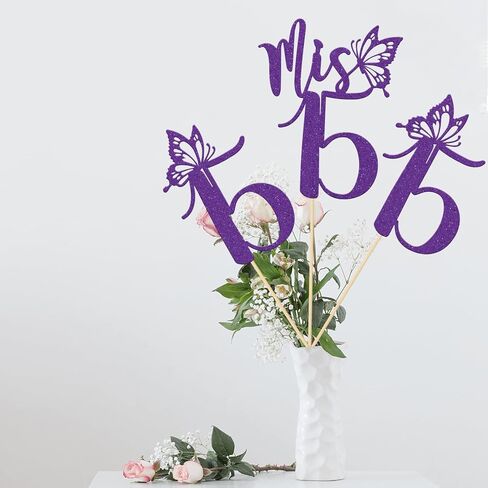 Mis 15 Centerpiece Sticks, Happy 15th Birthday Decorations, Hello 15, Cheers to 15 Years Old Birthday Anniversary Party Supplies 12 Pieces Rose Gold in Saudi Arabia