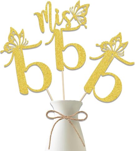 Mis 15 Centerpiece Sticks, Happy 15th Birthday Decorations, Hello 15, Cheers to 15 Years Old Birthday Anniversary Party Supplies 12 Pieces Rose Gold in Saudi Arabia